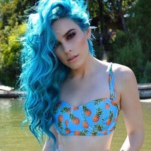 Ombre Blue Curly Lace Wig